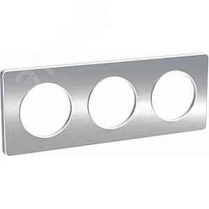 ODACE Рамка 3 поста глянцевая алюминий 4