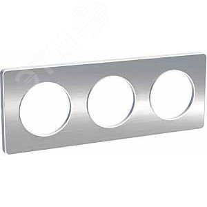 ODACE Рамка 3 поста глянцевая алюминий 3