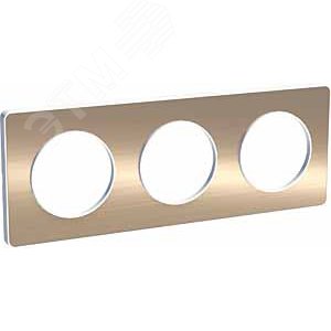 ODACE Рамка 3 поста полированная бронза (S52P806L) - фото 3
