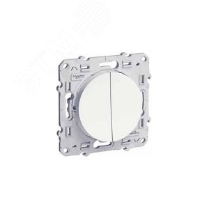 Odace Белый Выключатель 2-клавишный 10А | S52R211 | Schneider Electric - фото 5