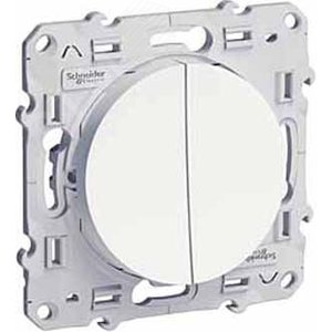 Odace Белый Выключатель 2-клавишный 10А | S52R211 | Schneider Electric - фото 4