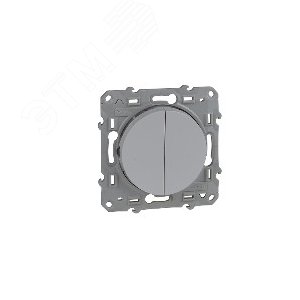 Odace Белый Выключатель 2-клавишный 10А | S52R211 | Schneider Electric - фото 6