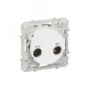 ODACE Розетка телевизионная R-TV/SAT белая (S52R454) - фото 5