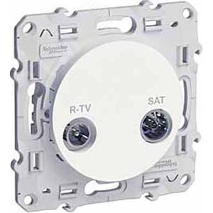 ODACE Розетка телевизионная R-TV/SAT проходная белый - фото 3