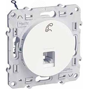ODACE Розетка телефонная RJ12 6 контактов белая (S52R497) - фото 3