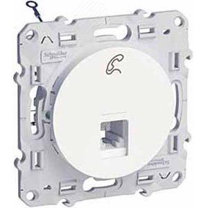 ODACE Розетка телефонная RJ12 6 контактов белая (S52R497) - фото 2