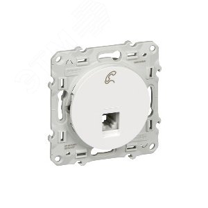 ODACE Розетка телефонная RJ12 6 контактов белая (S52R497) - фото 5