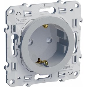 Odace Алюминий Розетка с/з со шторками | S53R037 | Schneider Electric - фото 2