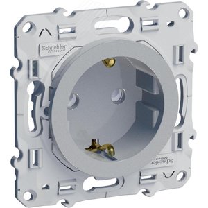 Odace Алюминий Розетка с/з со шторками | S53R037 | Schneider Electric - фото 5
