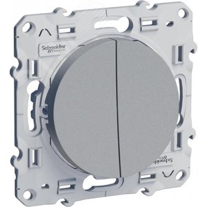ODACE Переключатель двухклавишный алюминий (S53R213) - Schneider Electric