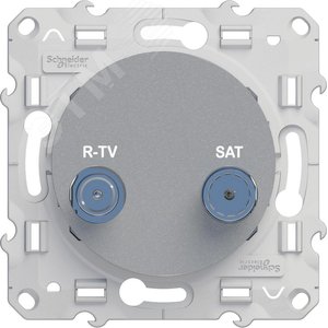 ODACE Розетка телевизионная R-TV/SAT алюминий - фото 5