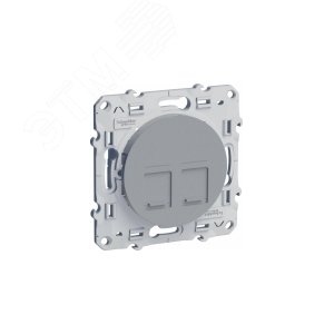 ODACE Розетка компьютерная 2хRJ45 категория 5 алюминий - фото 6