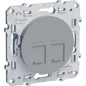 ODACE Розетка компьютерная 2хRJ45 категория 5 алюминий - Schneider Electric