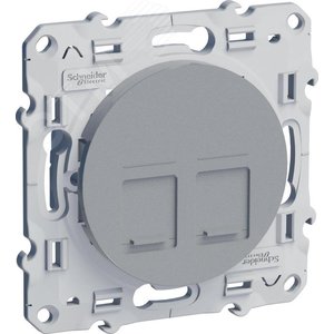 ODACE Розетка компьютерная 2хRJ45 категория 5 алюминий - фото 4