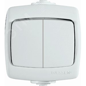 РОНДО Выключатель двухклавишный наружный белый IP44 (VA510-228B-BI) 4
