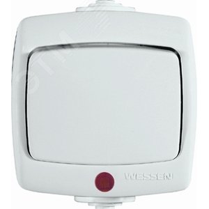 РОНДО О/У Белый Переключатель 1-клавишный с подсветкой 10А, IP44 | VA610-129B-BI | Schneider Electric - фото 3