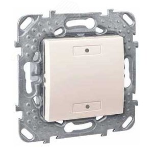 Выключатель двухкнопочный с индикатором LED бежевый 4