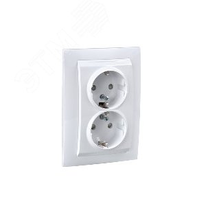 UNICA Розетка х2 в сборе с/ш с/з бел - фото 4