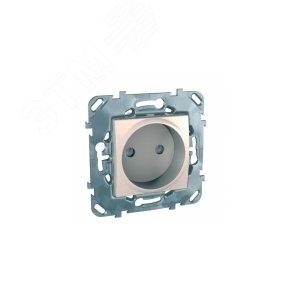 UNICA Розетка в рамку без заземления со шторками бежевая (MGU5.033.25ZD) 4