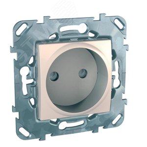 UNICA Розетка в рамку без заземления со шторками бежевая (MGU5.033.25ZD) 3