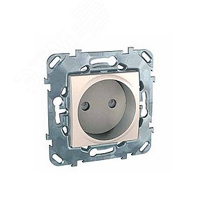 UNICA Розетка в рамку без заземления со шторками бежевая (MGU5.033.25ZD) 5