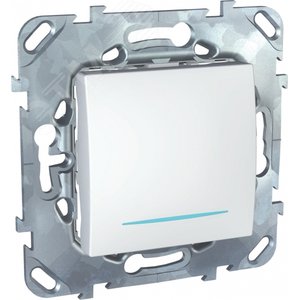 Unica Белый Выключатель 1-клавишный кнопочный с подсветкой | MGU5.206.18NZD | Schneider Electric - фото 3