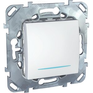 Unica Белый Выключатель 1-клавишный кнопочный с подсветкой | MGU5.206.18NZD | Schneider Electric - фото 4