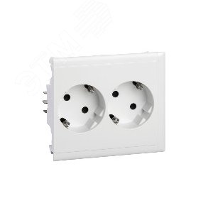 Розетка двойная SLAVE со шторками белая 6