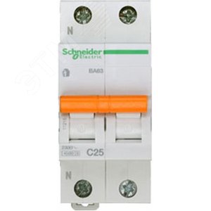 Выключатель автоматический двухполюсный (1п+N) ВА63 25А C 4,5кА | 11215 | Schneider Electric 3