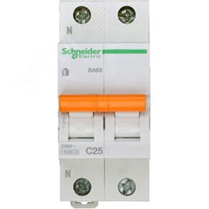 Выключатель автоматический двухполюсный (1п+N) ВА63 25А C 4,5кА | 11215 | Schneider Electric 4