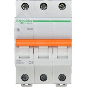 Выключатель автоматический трехполюсный ВА63 6А C 4,5кА | 11221 | Schneider Electric 4