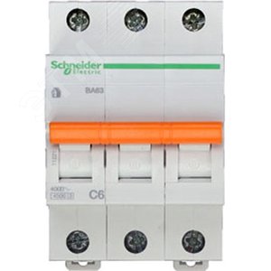 Выключатель автоматический трехполюсный ВА63 6А C 4,5кА | 11221 | Schneider Electric 5