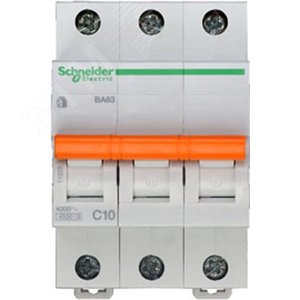 Выключатель автоматический трехполюсный ВА63 10А C 4,5кА | 11222 | Schneider Electric 5