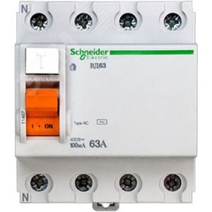 Выключатель дифференциального тока (УЗО) 4п 63А 100мА 6кА АС ВД63 (11467) 4