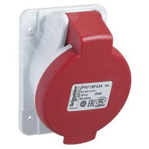 Розетка кабельная 16А 2Р+Е IP44 скрытая 220B винтовые контакты (PKF16F423) 5