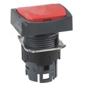 Кнопка плоская прямоугольная красная 5