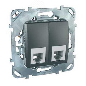 Unica TOP Графит Розетка ТЛФ 2-ая RJ11 4 контакта | MGU5.9090.12ZD | Schneider Electric - фото 7