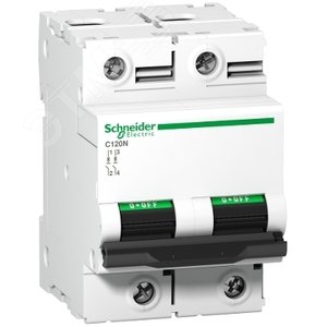 Выключатель автоматический двухполюсный C120N 63А B 10кА | A9N18344 | Schneider Electric 5