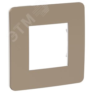 Рамка UNICA STUDIO однопостовая песочный/белый (NU280226)