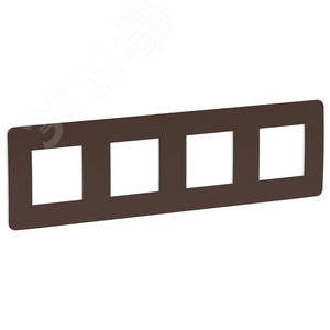 Рамка UNICA STUDIO четырехпостовая шоколад/белый (NU280816)