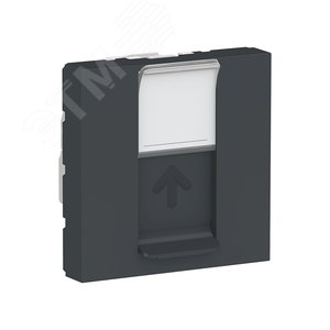 Розетка UNICA MODULAR компьютерная RJ45 одиночная категория 6 STP 2 модуля антрацит (NU341754) - Schneider Electric