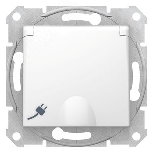 SEDNA РОЗЕТКА 16А c з/к, со шторками, с крышкой, быстрозажимные клеммы, БЕЛАЯ (SDN3100421)