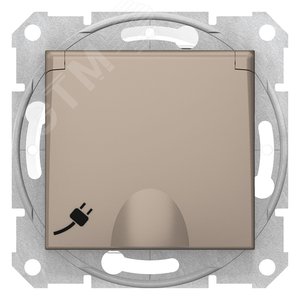 SEDNA РОЗЕТКА IP44 16А  с з/к, с крышкой, cо шторками, быстрозажимные клеммы, ТИТАН (SDN3100568) - Schneider Electric