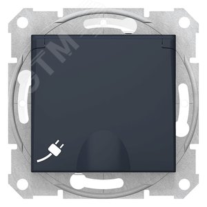 Розетка SEDNA IP44 16А с заземляющими контактами, с крышкой, cо шторками, быстрозажимные клеммы, графит (SDN3100570) - Schneider Electric
