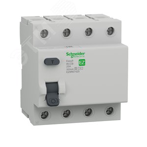 ВДТ селект. EASY9 (УЗО) 4П 25А 300мА AC-S 400В (EZ9R67425) - Schneider Electric