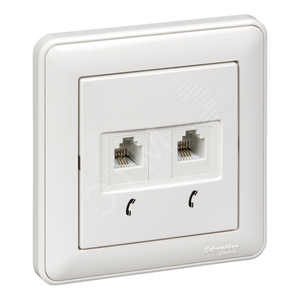 Wessen 59 Сл. кость Розетка ТЛФ 2-ая RJ11 (в сборе) | RSI-251TT-28 | Schneider Electric - Schneider Electric