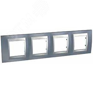 Unica TOP Грэй/Алюминий Рамка 4-ая | MGU66.008.097 | Schneider Electric - фото 4