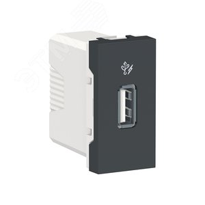 UNICA MODULAR Розетка в рамку USB, 5 В / 1000 мА, 1 модуль антр - фото 2
