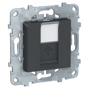 Панель лицевая UNICA NEW RJ45 KEYSTONE/SYSTIMAX антрацит (NU546154) - Schneider Electric