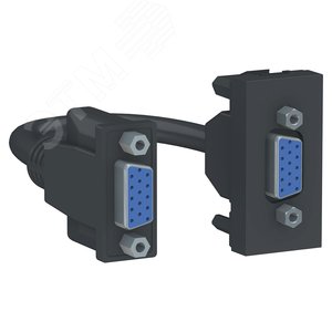 Розетка UNICA MODULAR HD15 female (VGA) 1 модуль антрацит (NU343254) - Schneider Electric